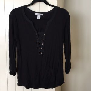 WHBM long sleeve T-shirt SZ S black